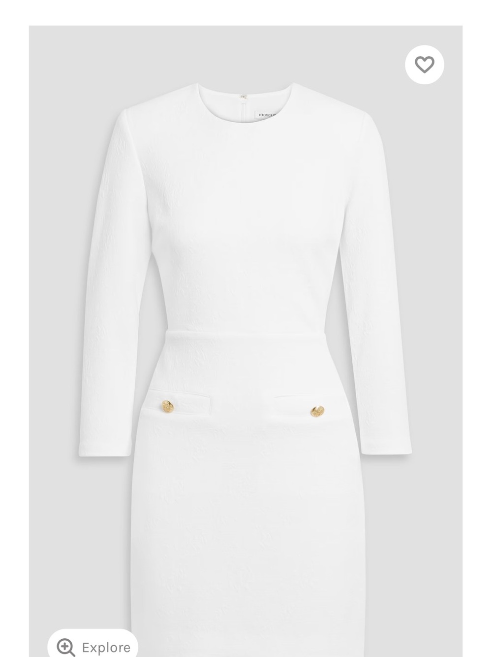 Veronica Beard White Long-Sleeve Mini Shift Dress - Picture 5 of 10